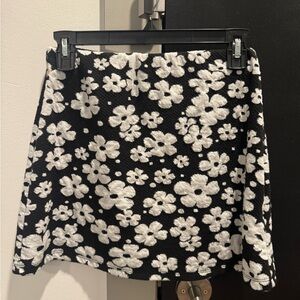Urban Outfitters Black and White Embellished Skater Mini Skirt